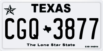 TX license plate CGQ3877