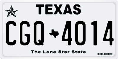TX license plate CGQ4014
