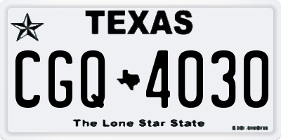 TX license plate CGQ4030