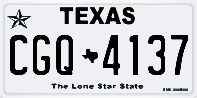 TX license plate CGQ4137