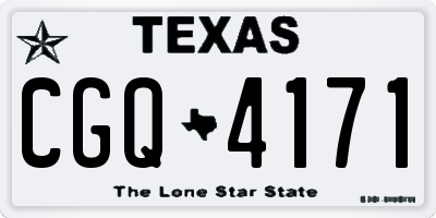 TX license plate CGQ4171