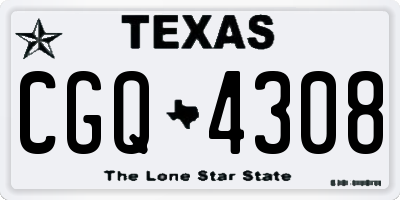 TX license plate CGQ4308