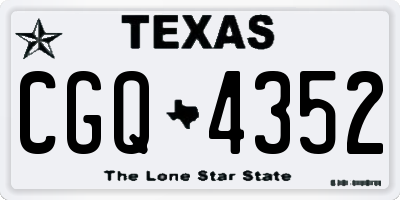 TX license plate CGQ4352