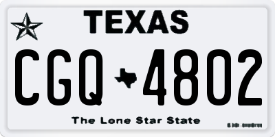 TX license plate CGQ4802