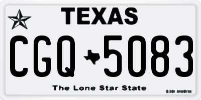 TX license plate CGQ5083
