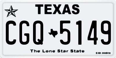 TX license plate CGQ5149