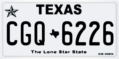 TX license plate CGQ6226