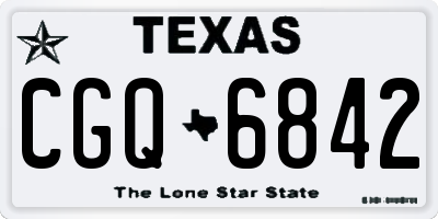 TX license plate CGQ6842