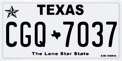 TX license plate CGQ7037