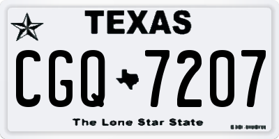 TX license plate CGQ7207
