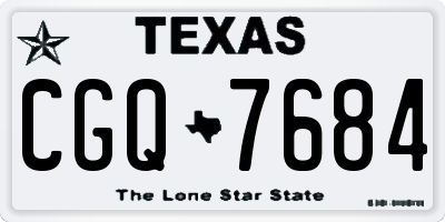 TX license plate CGQ7684
