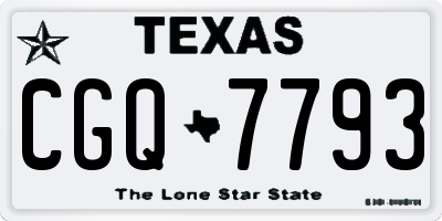 TX license plate CGQ7793