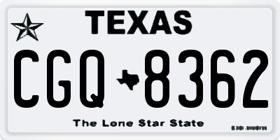 TX license plate CGQ8362