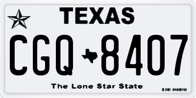 TX license plate CGQ8407