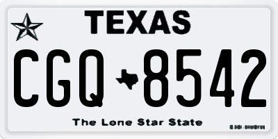 TX license plate CGQ8542