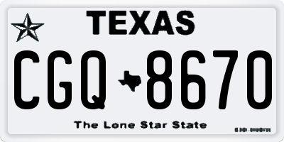 TX license plate CGQ8670