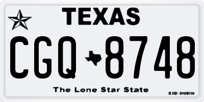 TX license plate CGQ8748