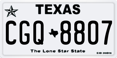 TX license plate CGQ8807