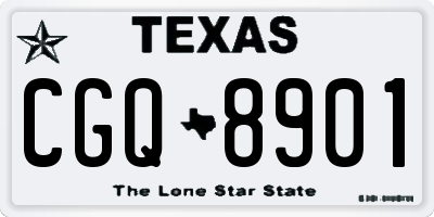TX license plate CGQ8901