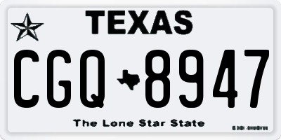 TX license plate CGQ8947