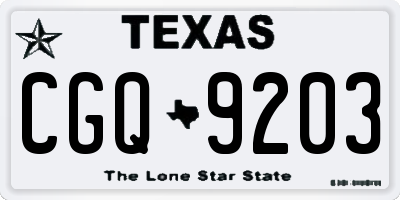 TX license plate CGQ9203