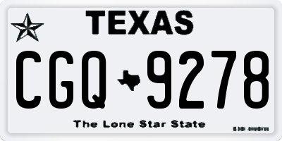 TX license plate CGQ9278
