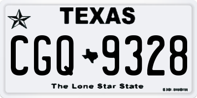 TX license plate CGQ9328