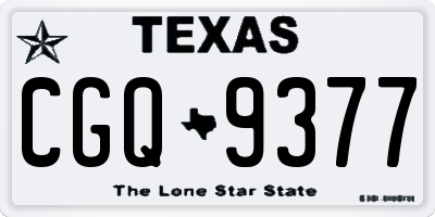 TX license plate CGQ9377