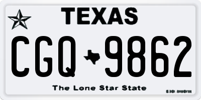 TX license plate CGQ9862