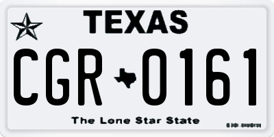 TX license plate CGR0161