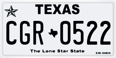 TX license plate CGR0522