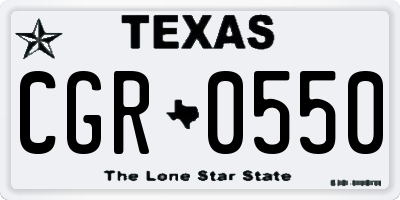 TX license plate CGR0550