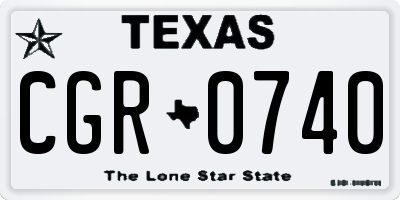 TX license plate CGR0740