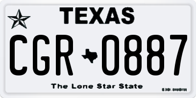 TX license plate CGR0887