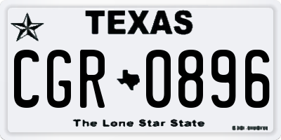 TX license plate CGR0896