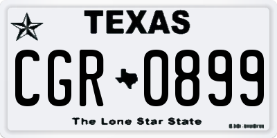 TX license plate CGR0899