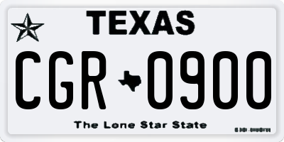 TX license plate CGR0900