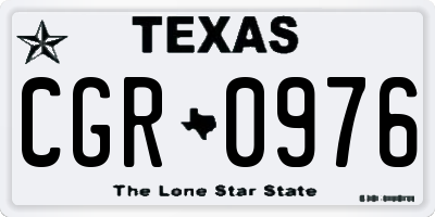 TX license plate CGR0976