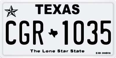 TX license plate CGR1035