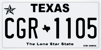 TX license plate CGR1105