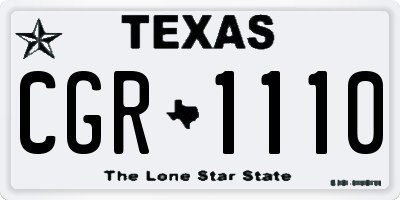 TX license plate CGR1110