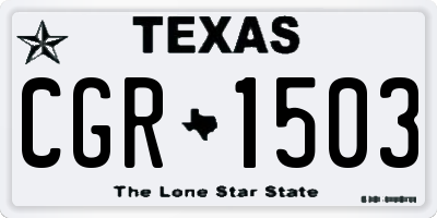 TX license plate CGR1503