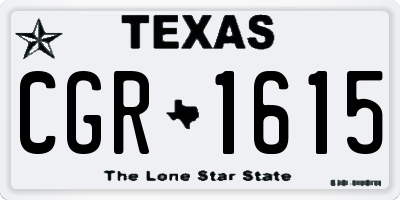 TX license plate CGR1615