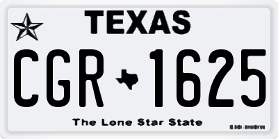 TX license plate CGR1625