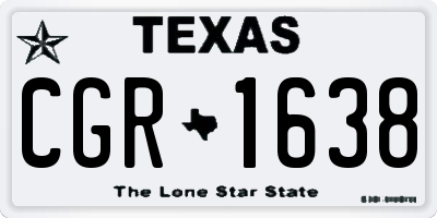 TX license plate CGR1638