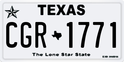 TX license plate CGR1771