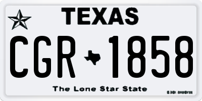 TX license plate CGR1858