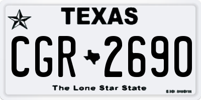TX license plate CGR2690