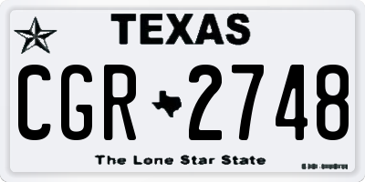 TX license plate CGR2748