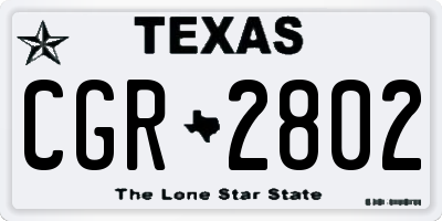 TX license plate CGR2802